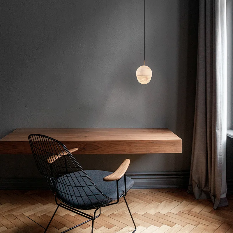 Solene Alabaster Globe Pendant Light image 2