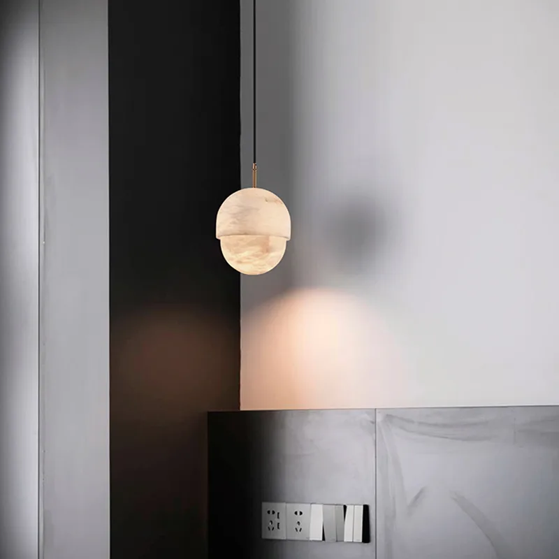 Solene Alabaster Globe Pendant Light image 4