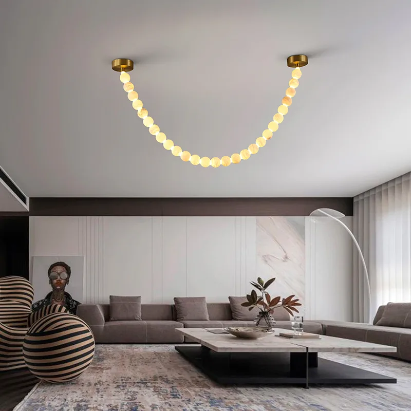 Pearl Glass Swag Chandelier image 6