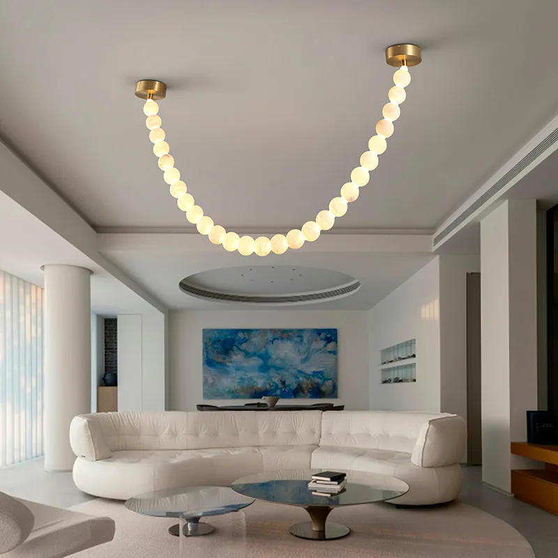 Pearl Glass Swag Chandelier image 3