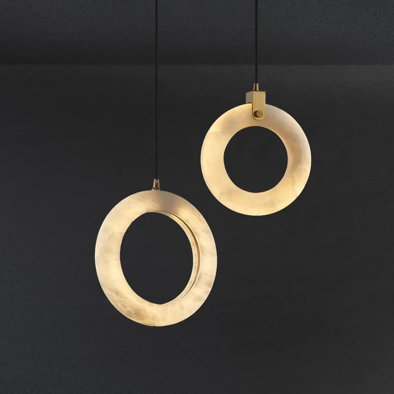 Vesta Alabaster Ring Pendant Light custom pendants