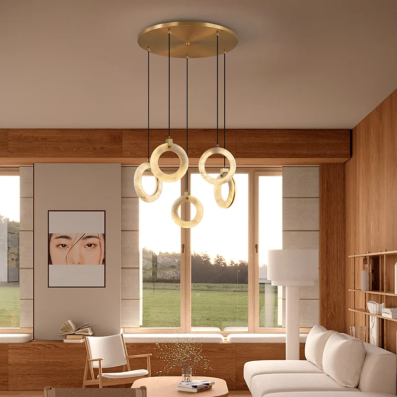 Vesta Alabaster Ring Pendant Light image 2