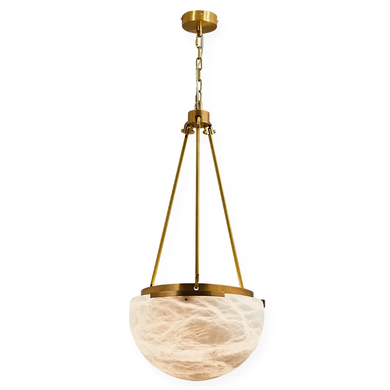 Gilded Alabaster Bowl Pendant Light custom pendants