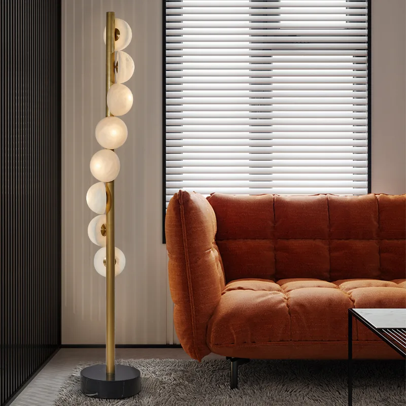 Gilded Opal Globe Floor Lamp image 2