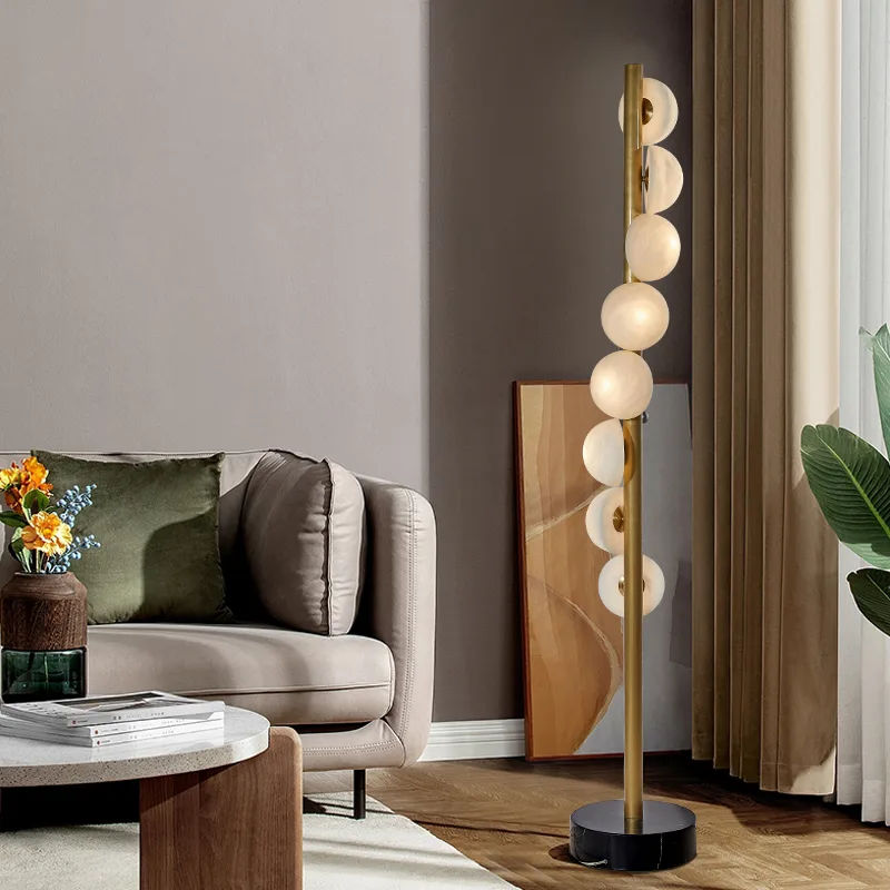 Gilded Opal Globe Floor Lamp image 3