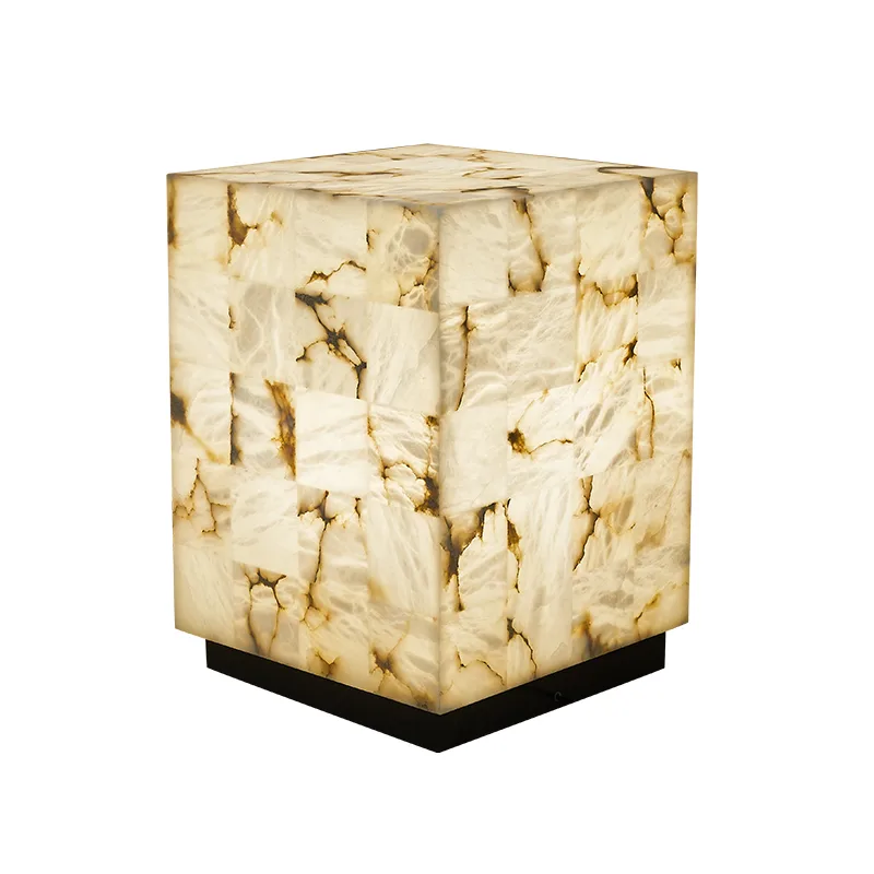 Solene Alabaster Cube Floor Lamp custom floor lamp