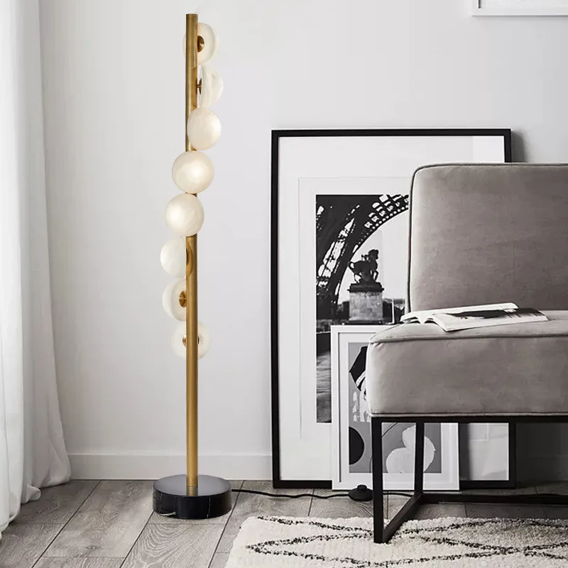 Gilded Opal Globe Floor Lamp image 4