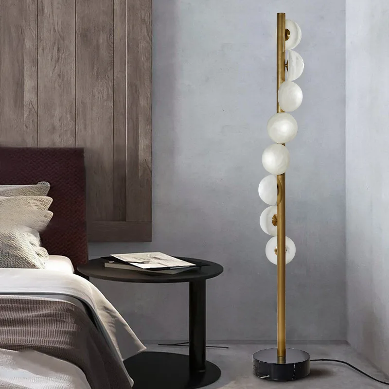 Gilded Opal Globe Floor Lamp image 5