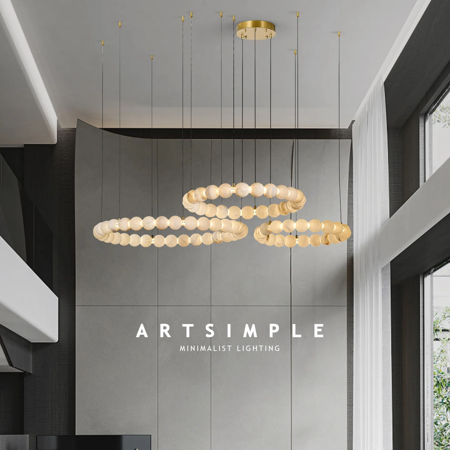 Avel Pearl Ring Pendant Light image 4
