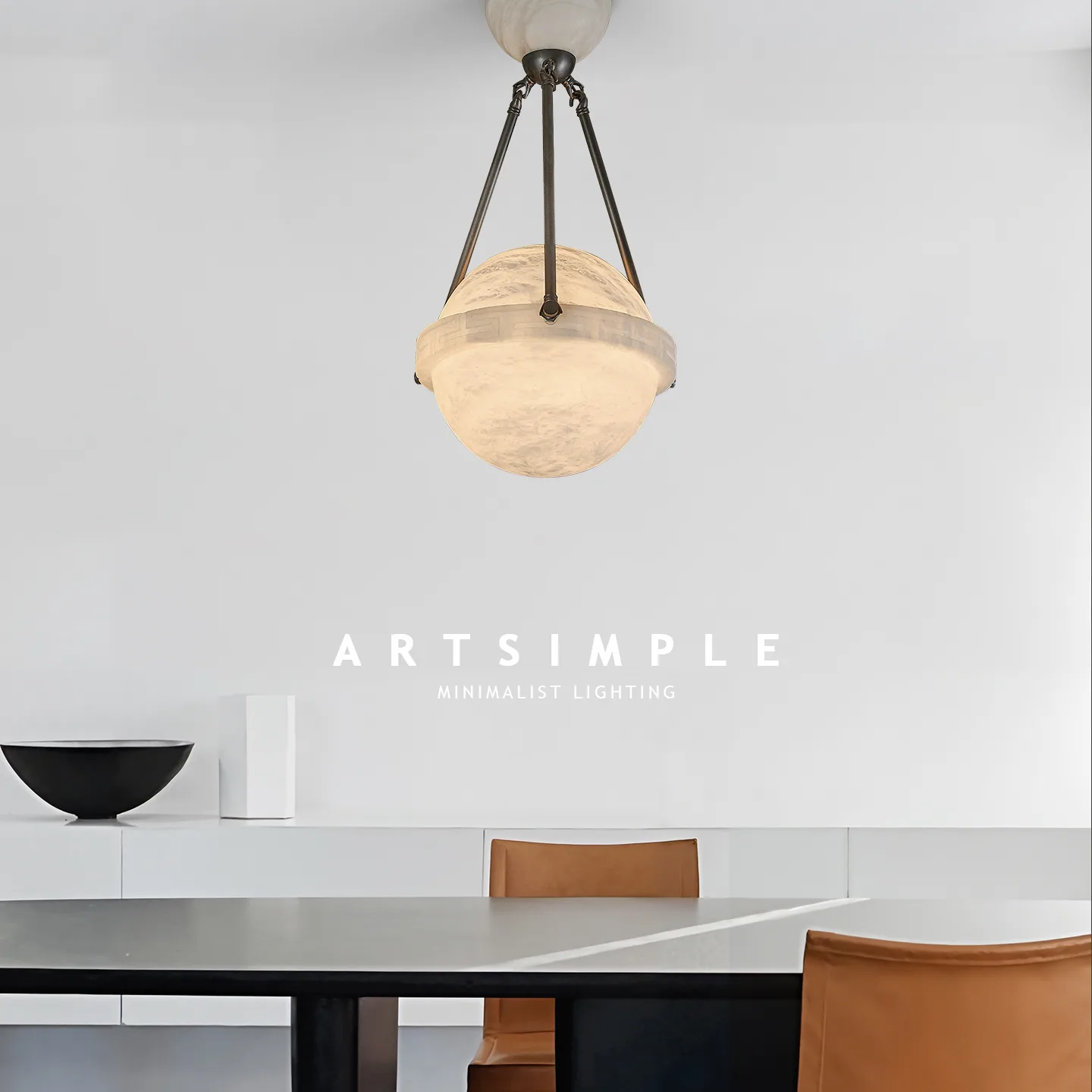 Nora Marble Bowl Pendant Light image 2