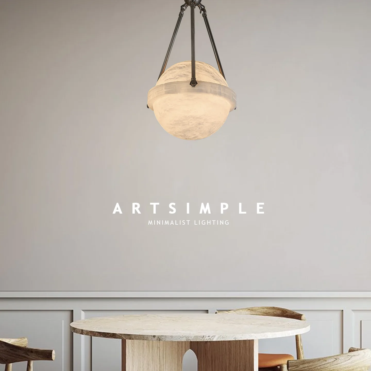 Nora Marble Bowl Pendant Light image 3
