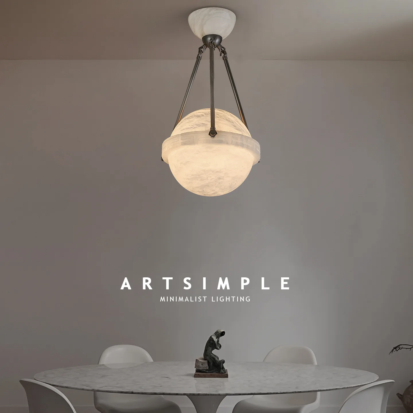Nora Marble Bowl Pendant Light image 4