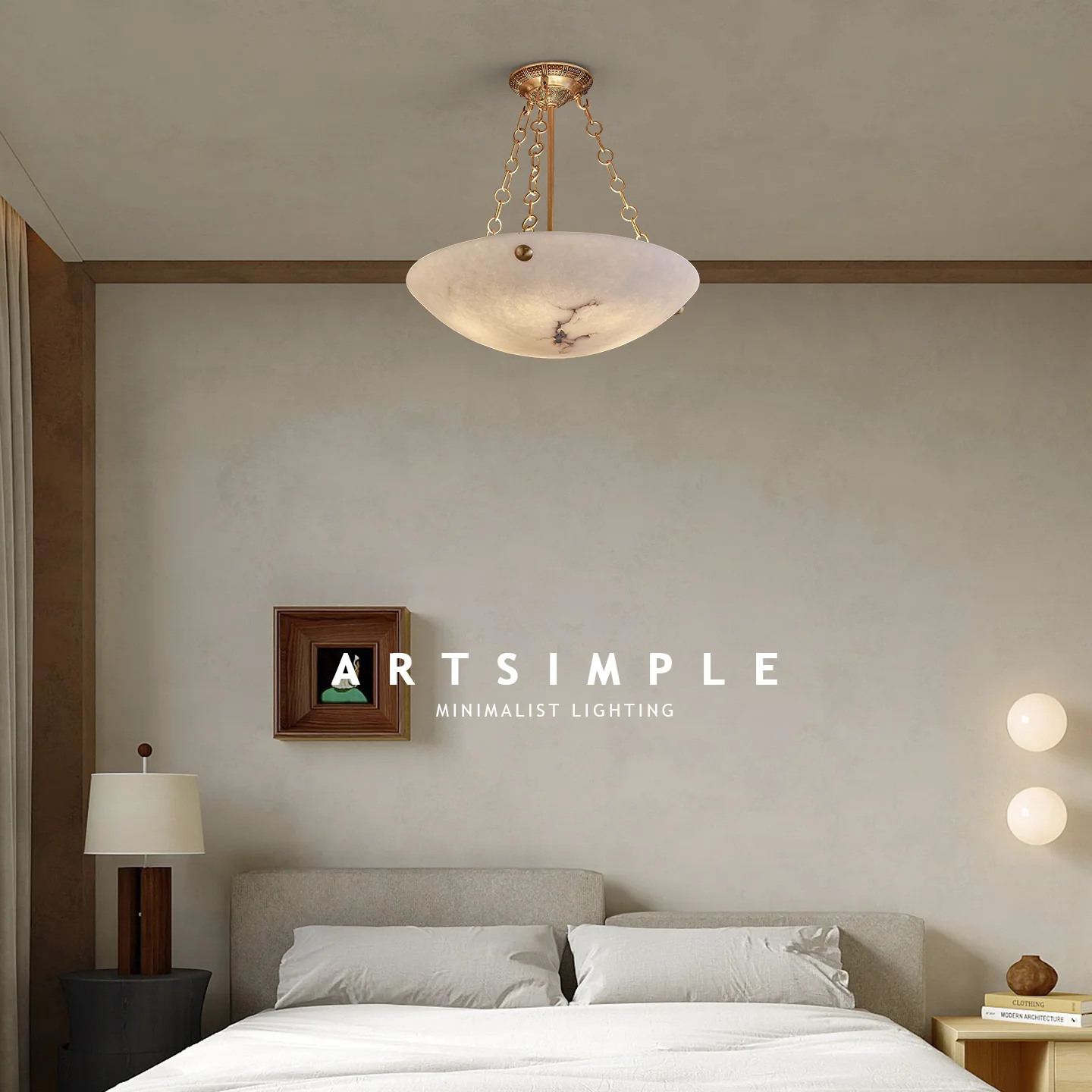 Vesta Marble Bowl Pendant Light image 3