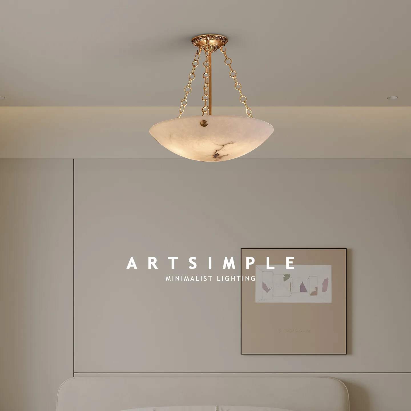 Vesta Marble Bowl Pendant Light image 2