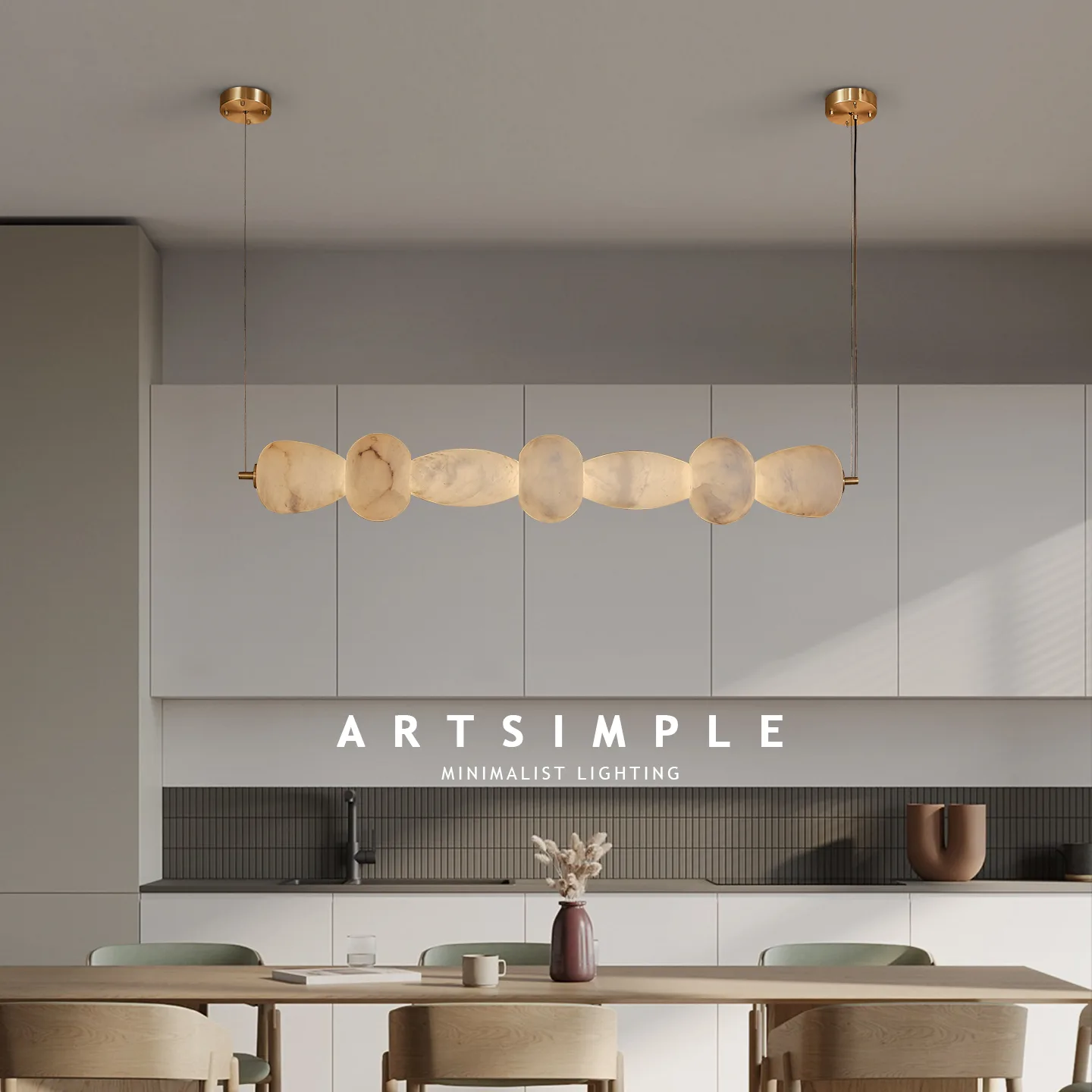 Marlow Marble Linear Chandelier image 5