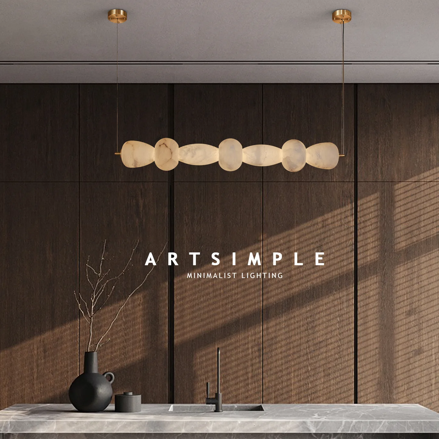 Marlow Marble Linear Chandelier image 3