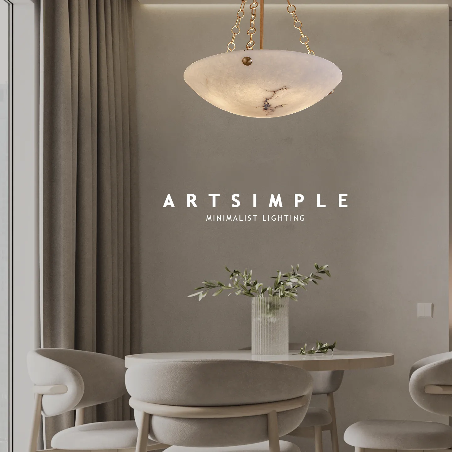 Vesta Marble Bowl Pendant Light image 4