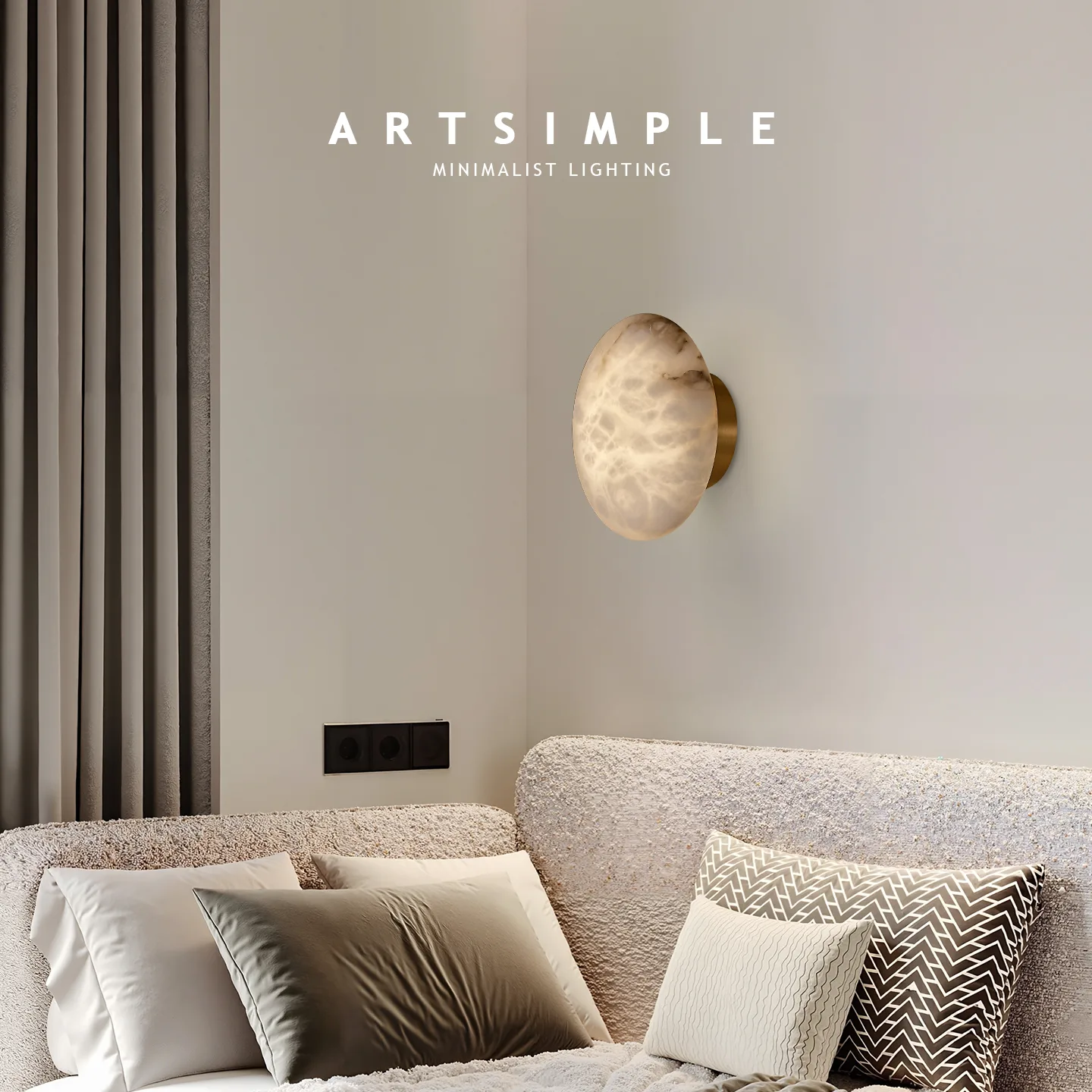 Nera Marble Disc Wall Sconce image 2
