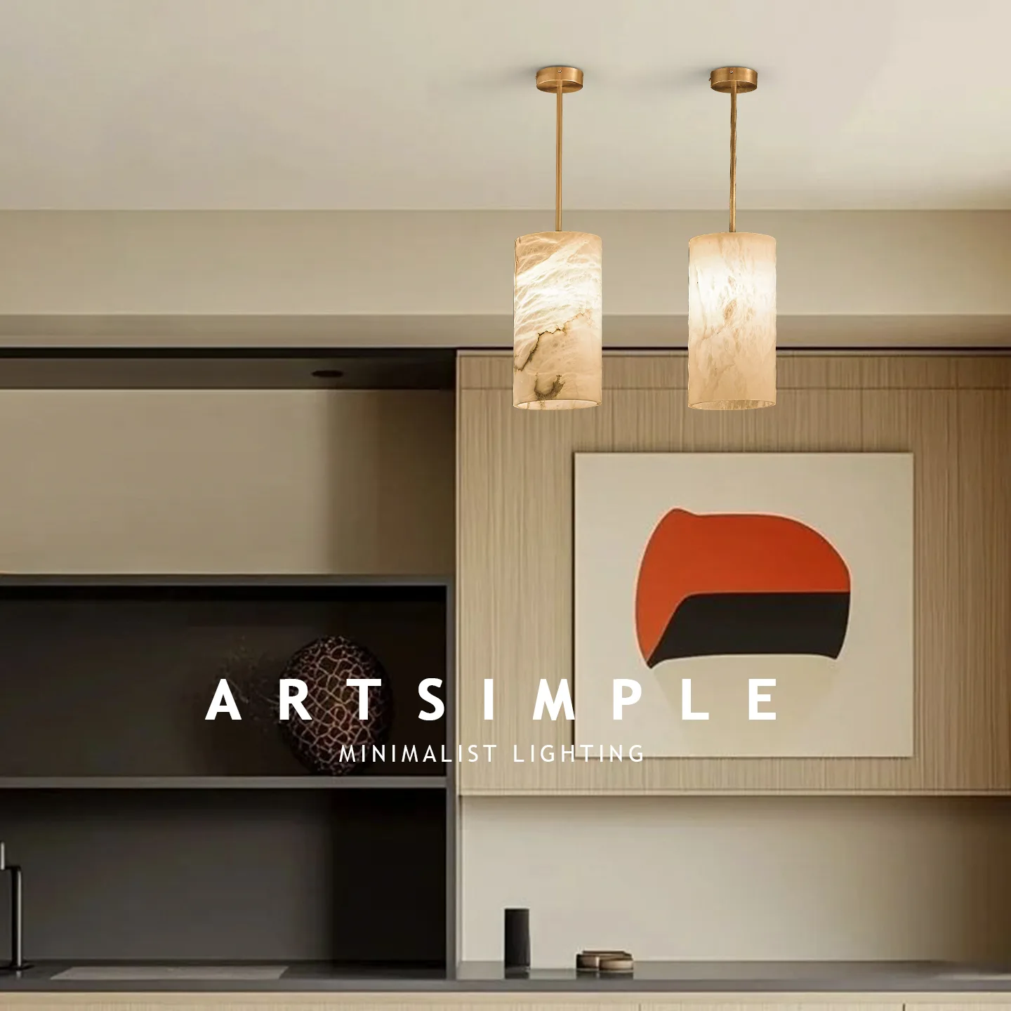Design 19 Marble Cylinder Pendant Light image 2