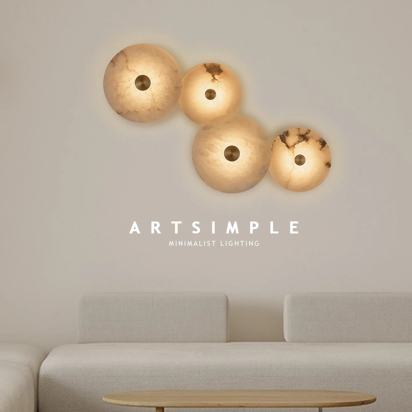 Luminous Marble Disc Wall Sconce image 2