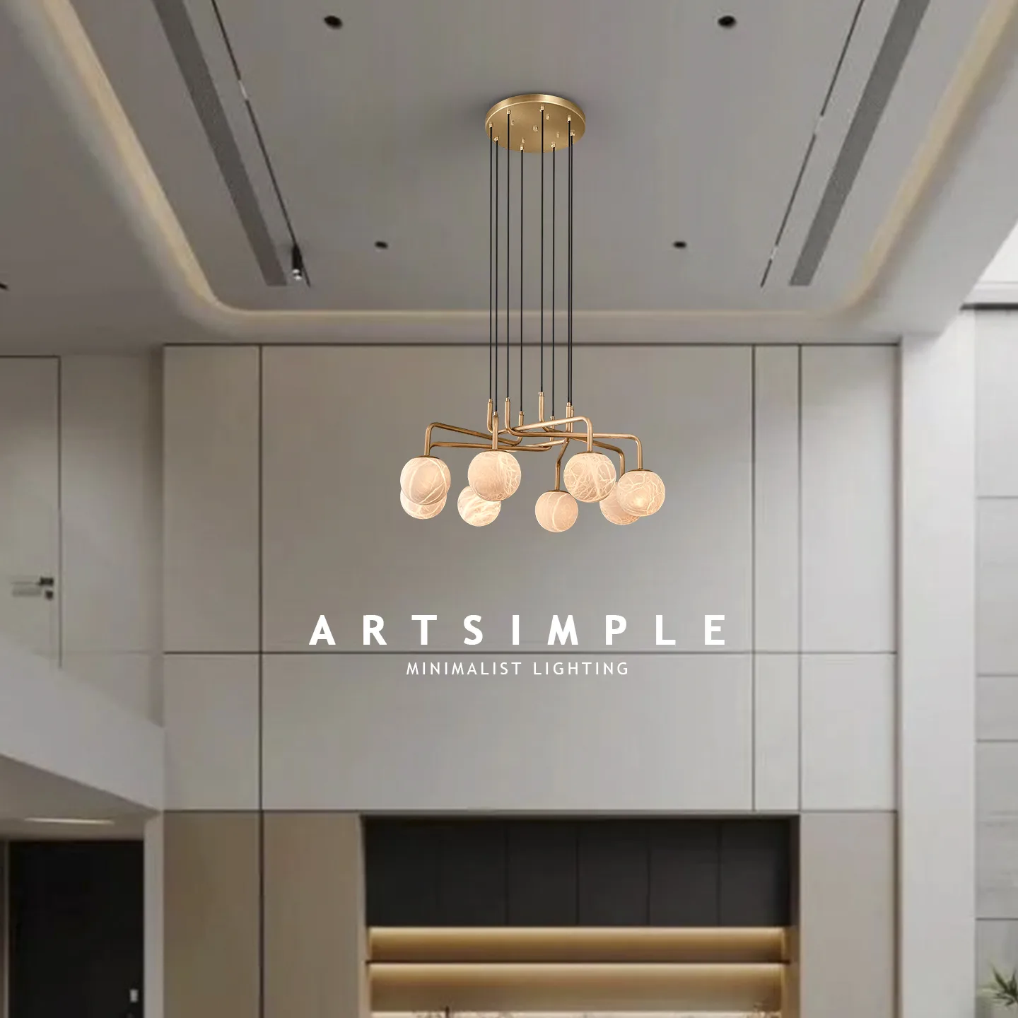 Marlow Marble Globe Chandelier image 4