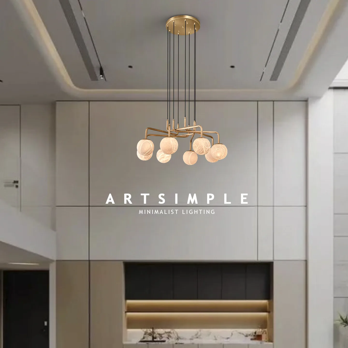 Marlow Marble Globe Chandelier image 2