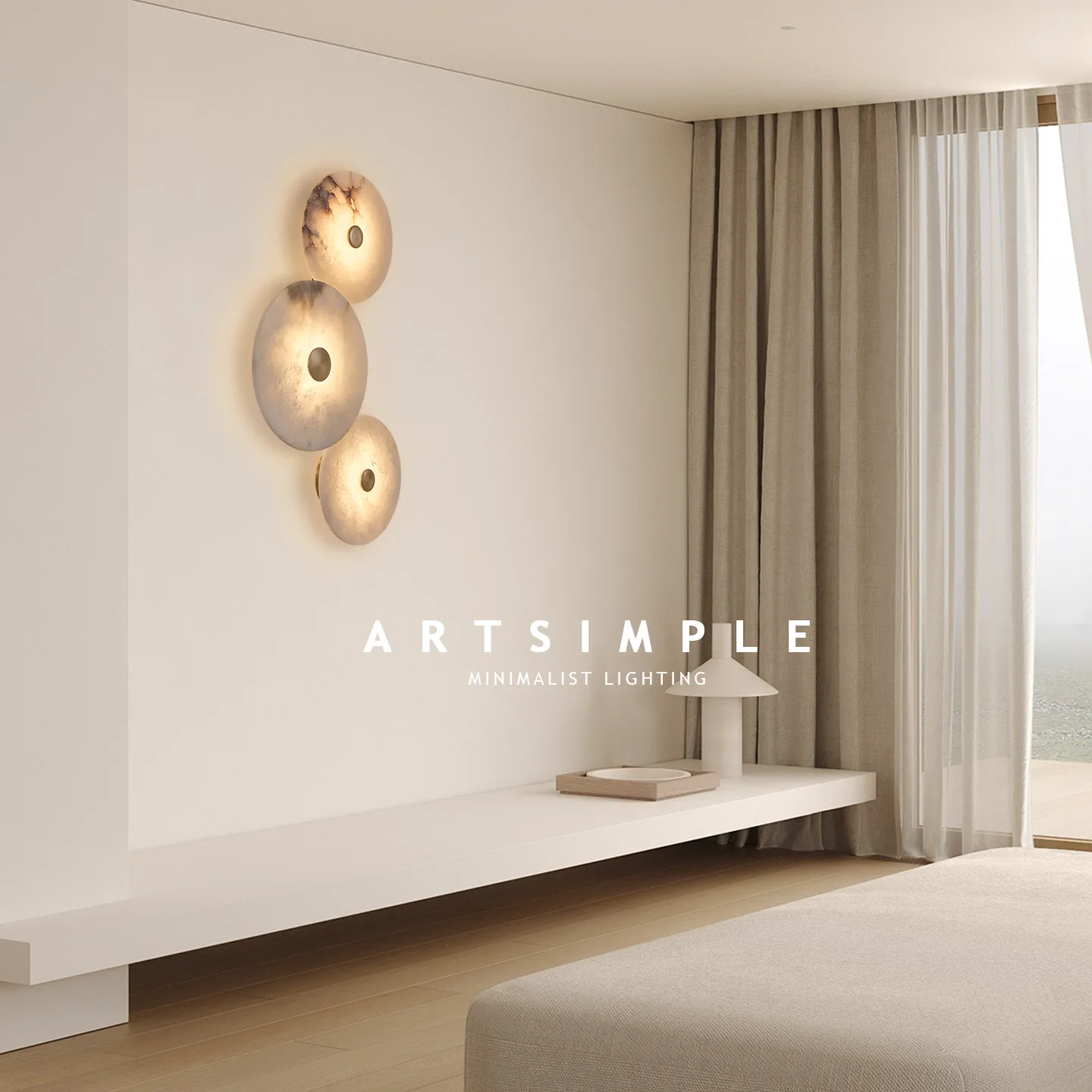 Luminous Marble Disc Wall Sconce image 3