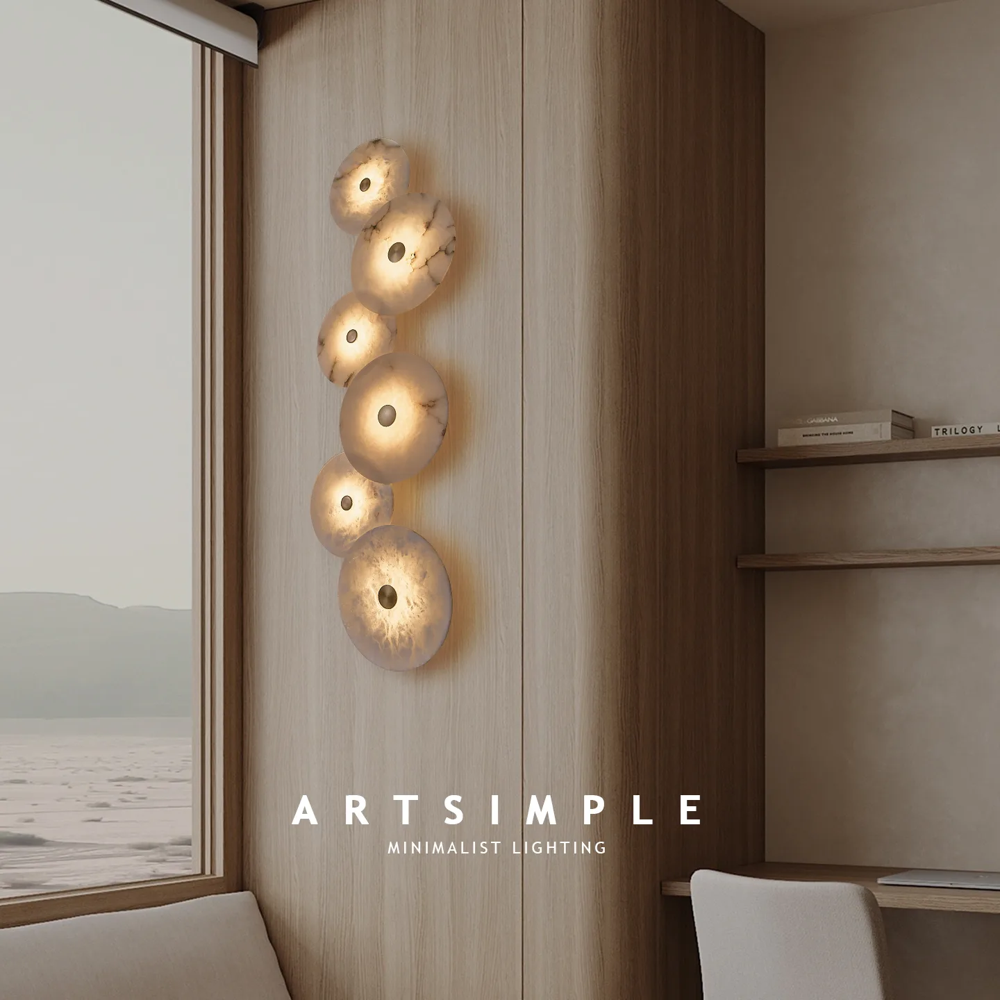 Luminous Marble Disc Wall Sconce image 4