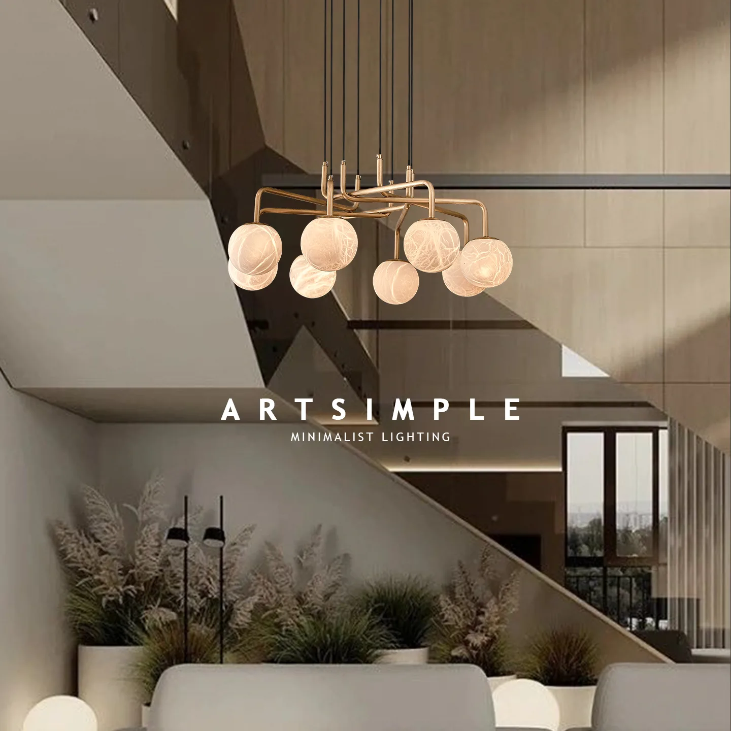 Marlow Marble Globe Chandelier image 3