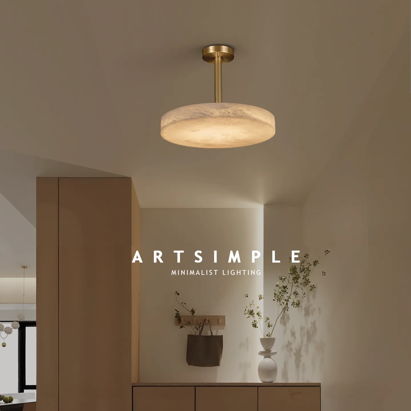Solene Marble Disc Pendant Light image 4