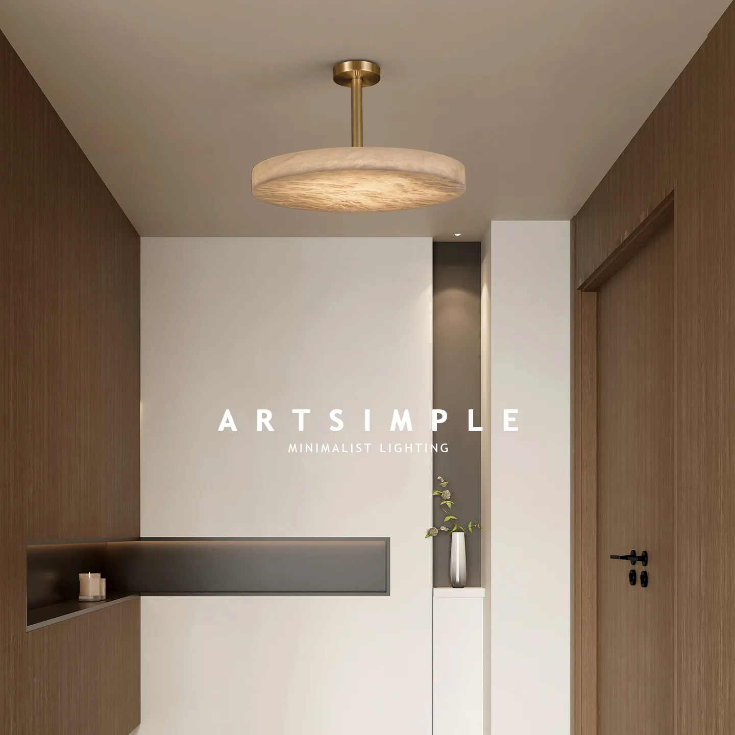 Solene Marble Disc Pendant Light image 2