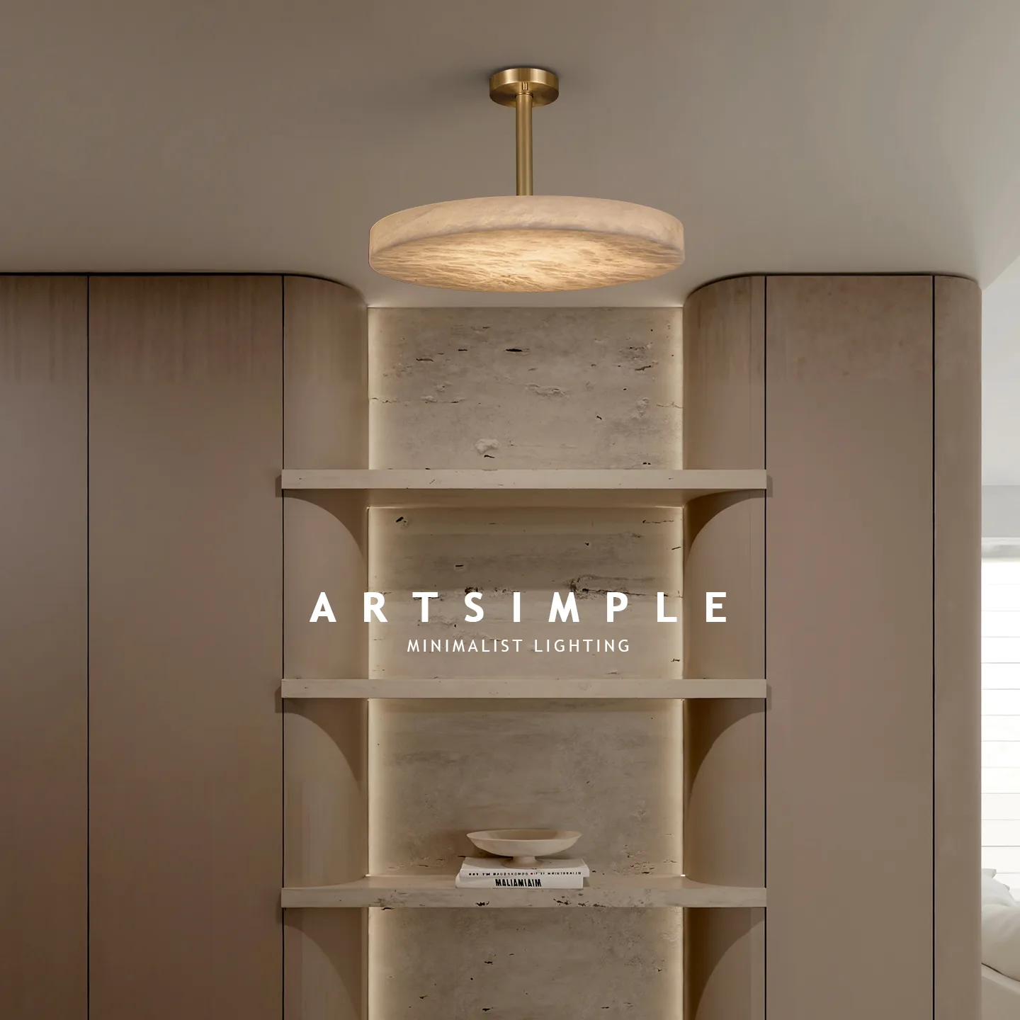 Solene Marble Disc Pendant Light image 3