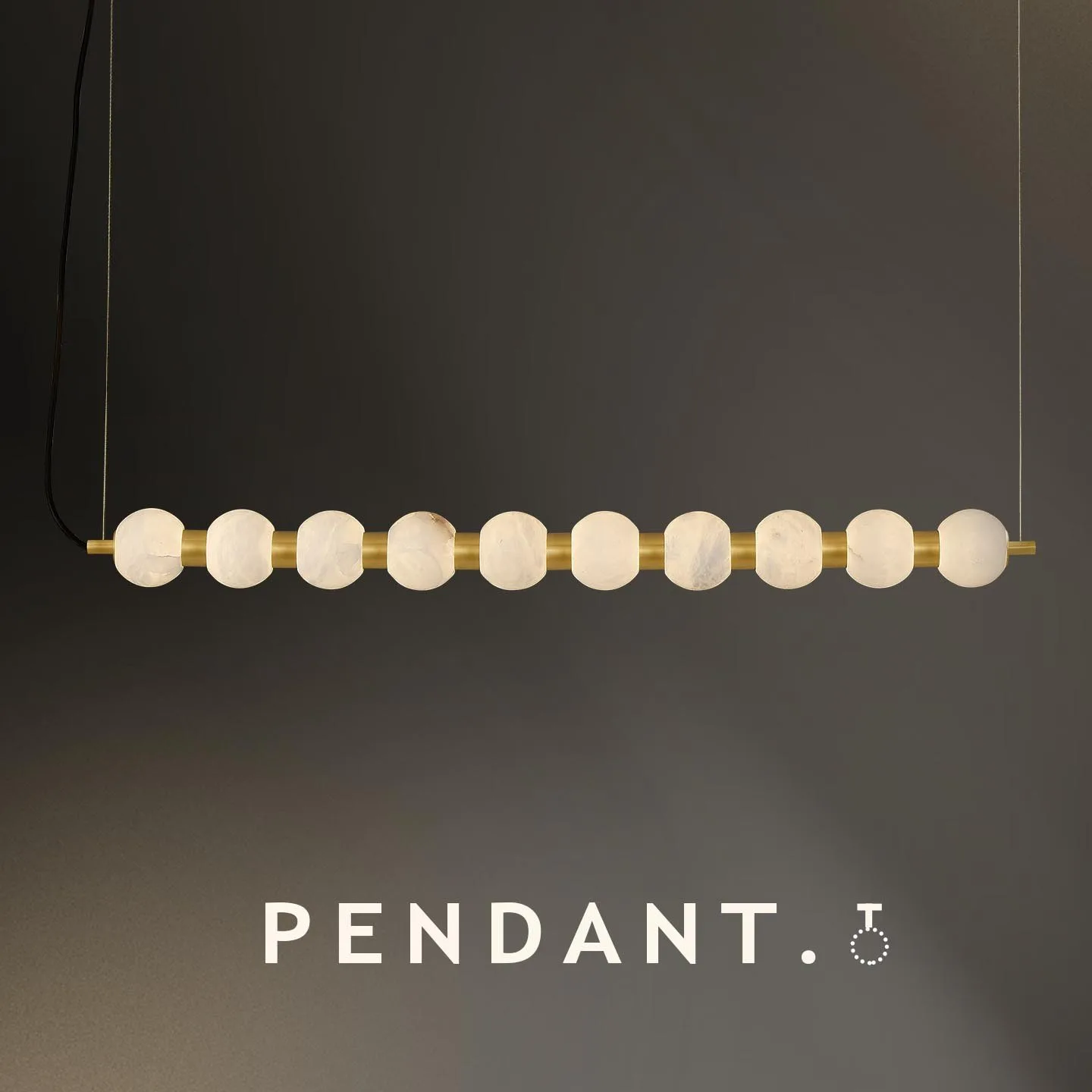 Linear Alabaster Brass Pendant Light custom pendants