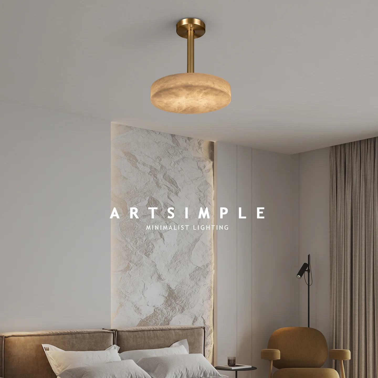 Solene Marble Disc Pendant Light image 5