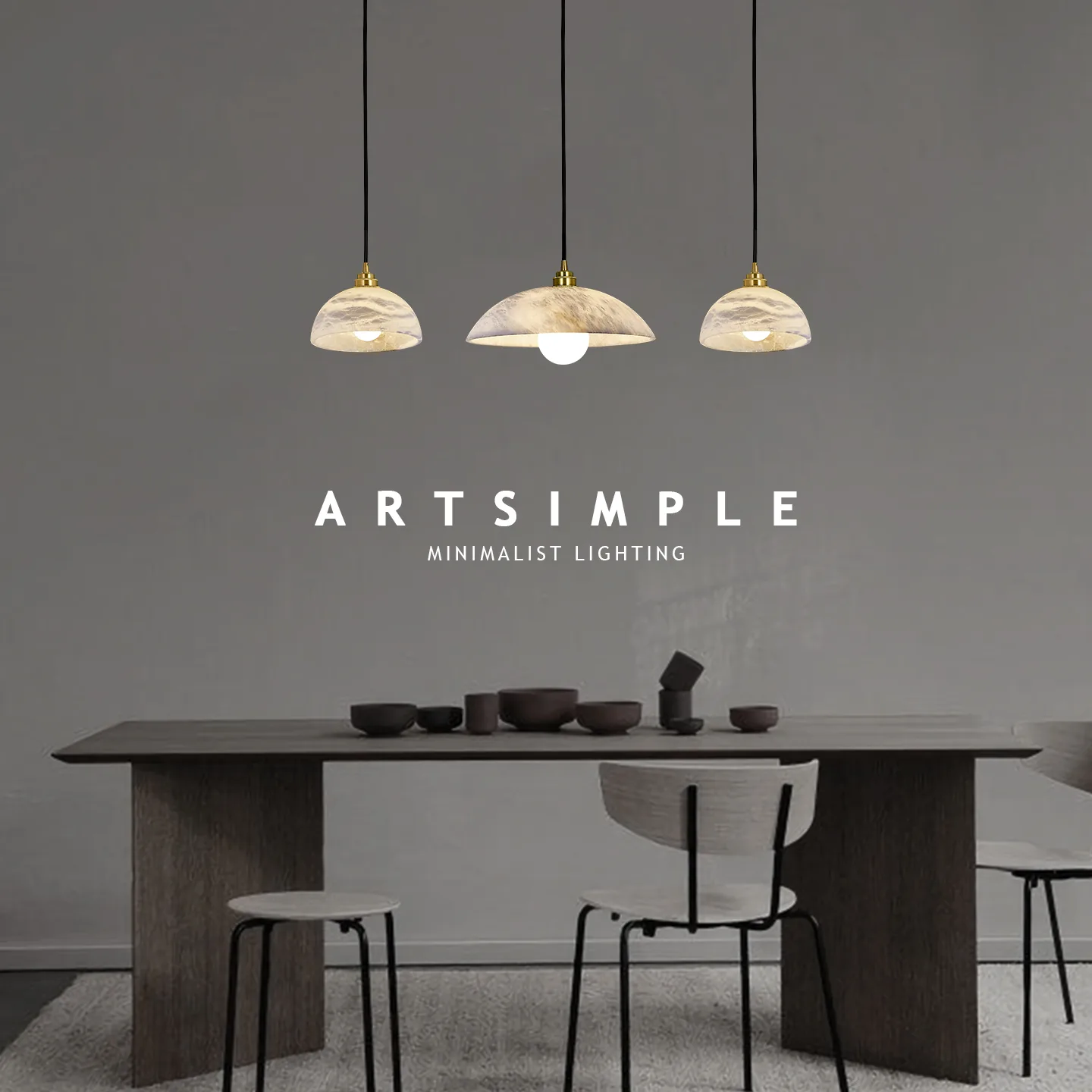 Serene Alabaster Dome Pendant Light image 5