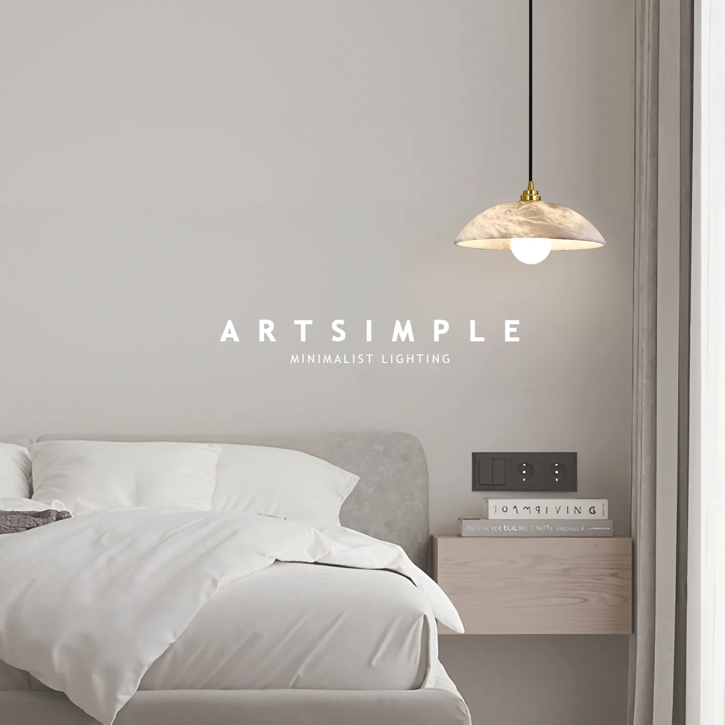 Serene Alabaster Dome Pendant Light image 2