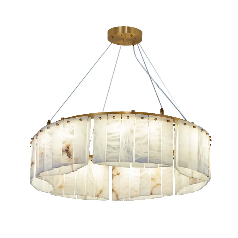 Aster Alabaster Ring Chandelier custom chandeliers