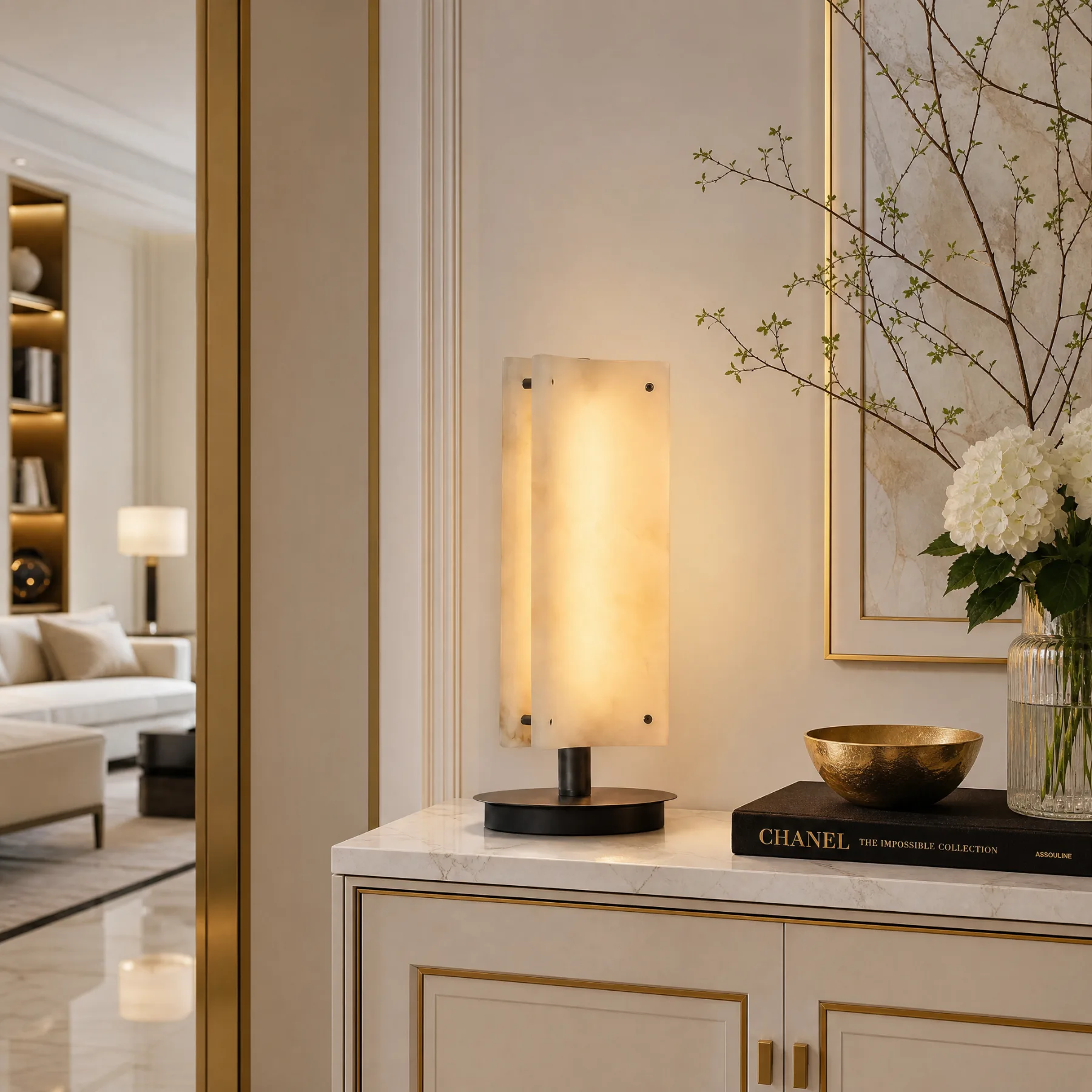 Serene Alabaster Panel Table Lamp image 3