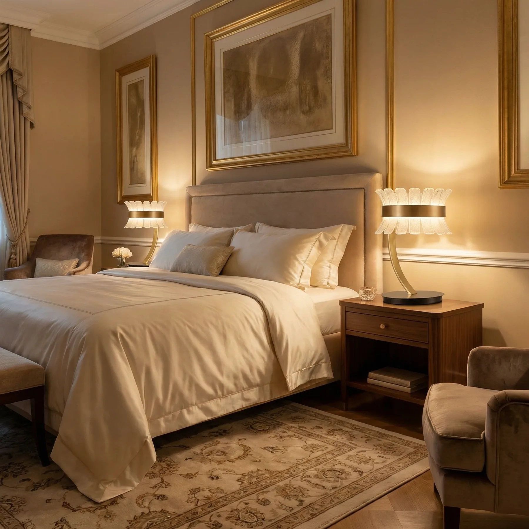 Gilded Frosted Glass Table Lamp image 3