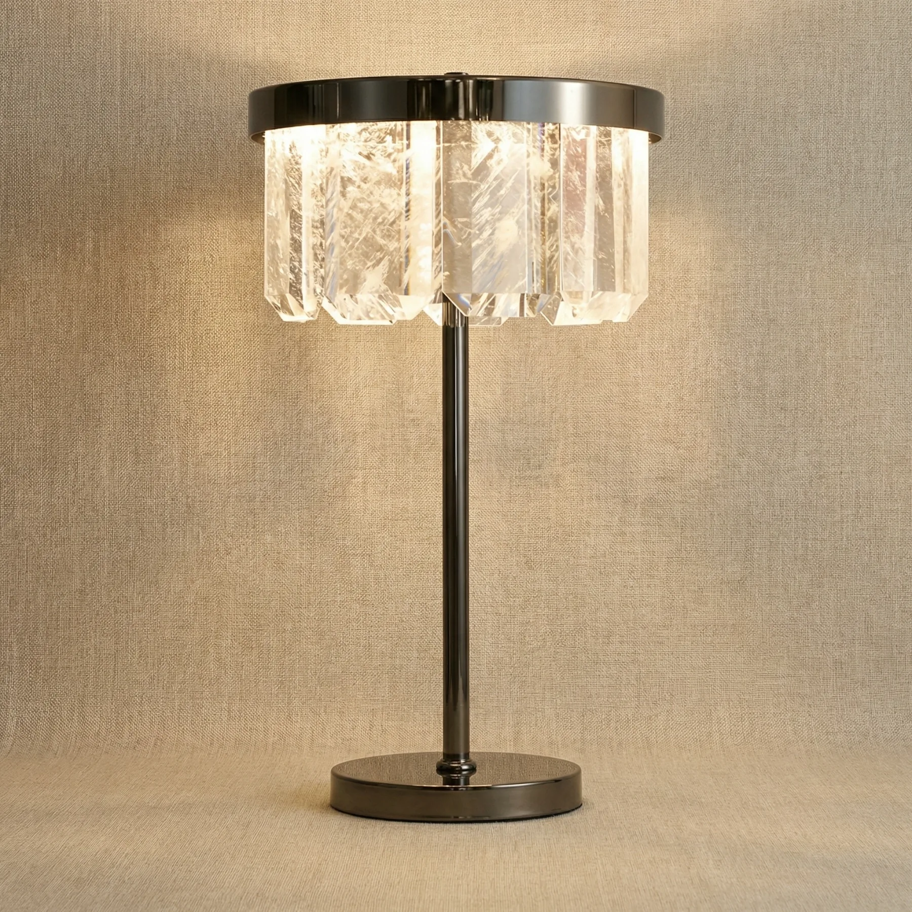 Lustrous Crystal Drum Table Lamp custom table lamp