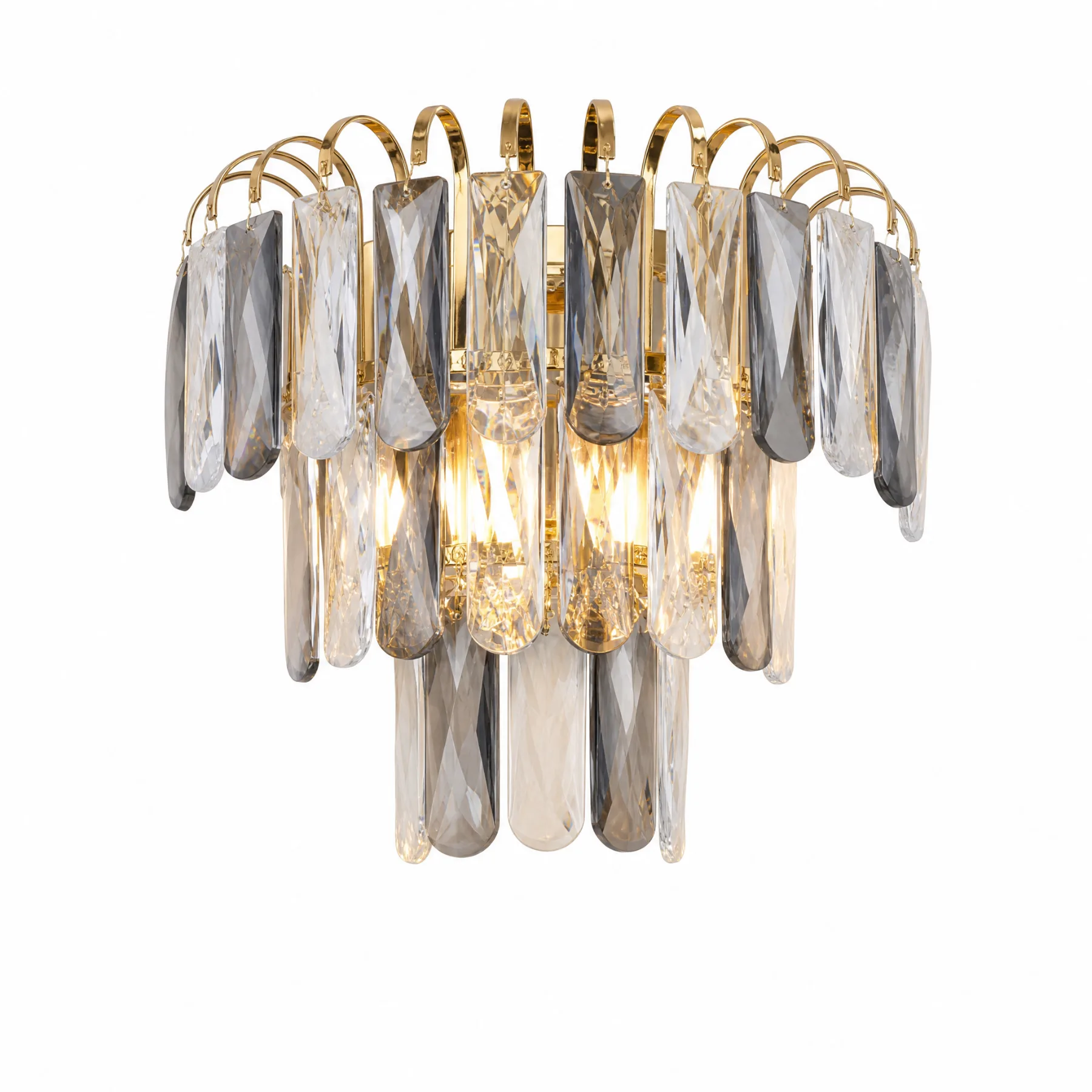 Radiant Smoke Crystal Wall Sconce custom sconces