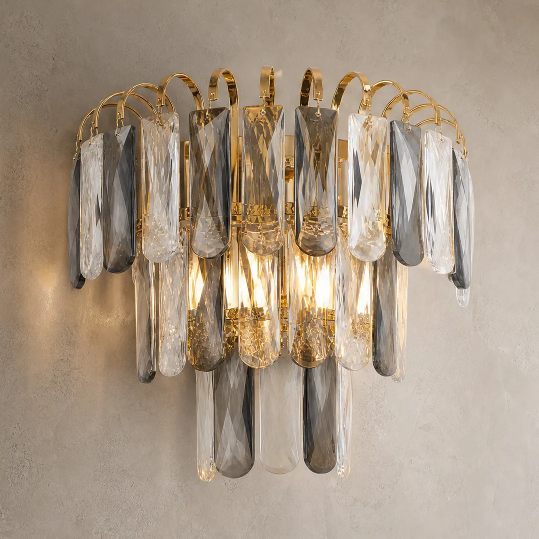 Radiant Smoke Crystal Wall Sconce image 4