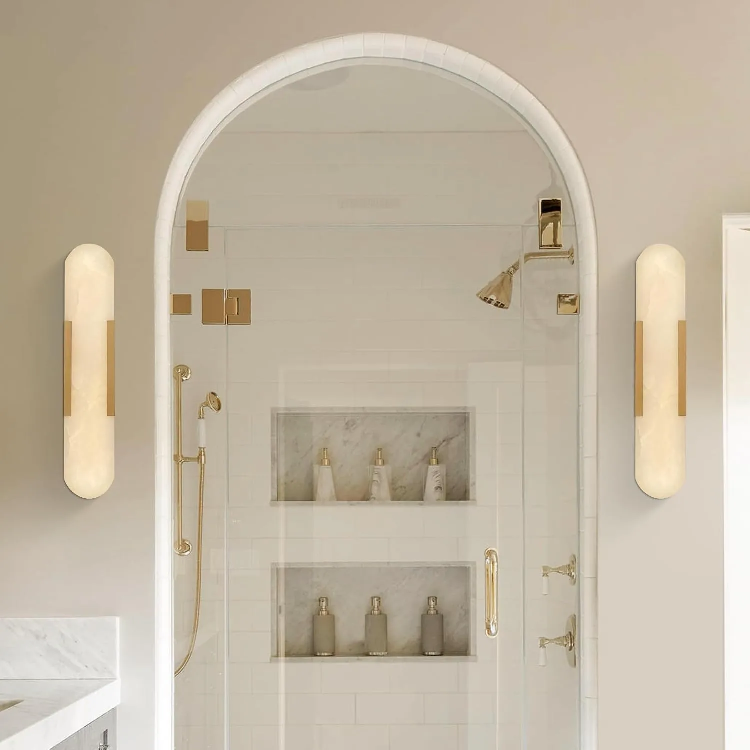 Nora Alabaster Cylinder Wall Sconce custom sconces
