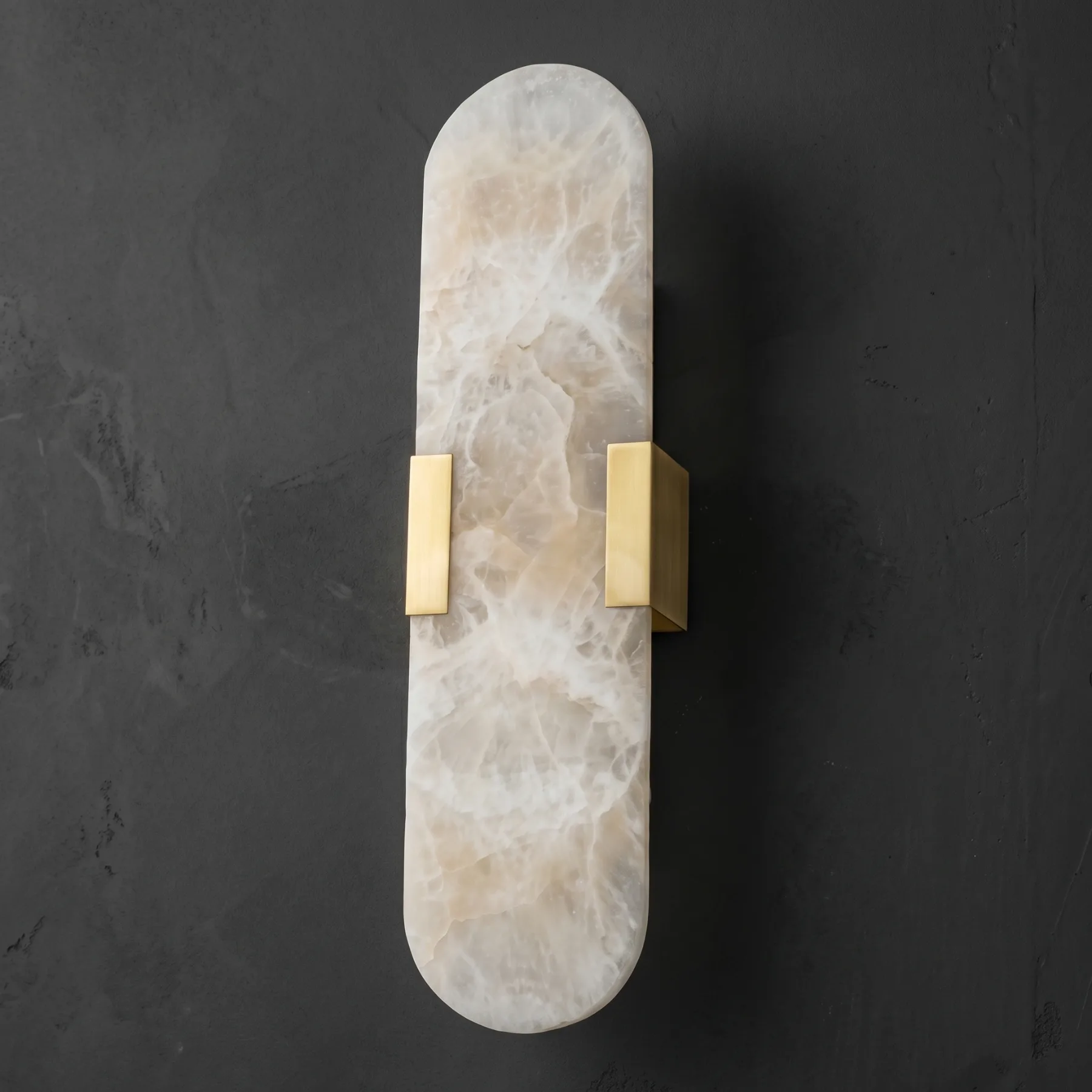 Design 20 Alabaster Brass Wall Sconce image 2