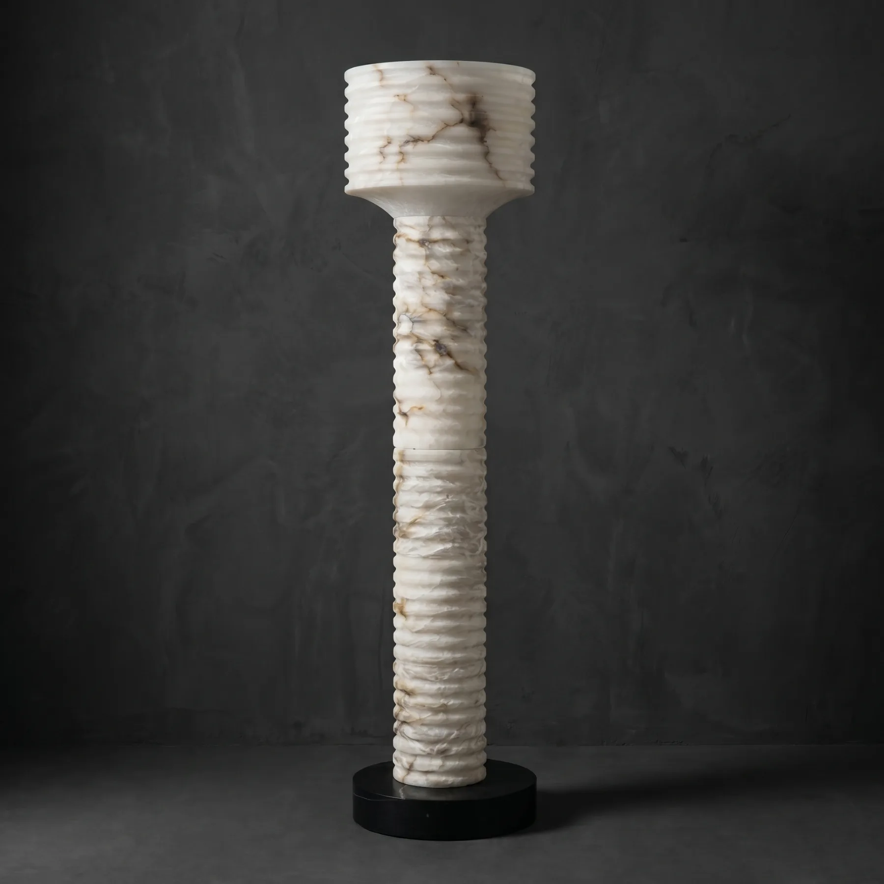 Luminous Ribbed Alabaster Floor Lamp image 2