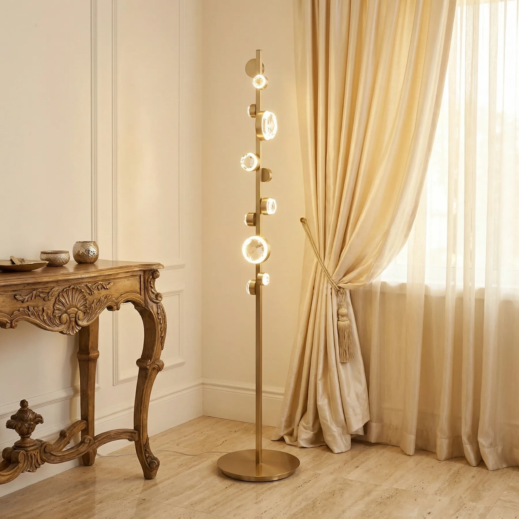 Luminous Brass Bubble Floor Lamp image 4