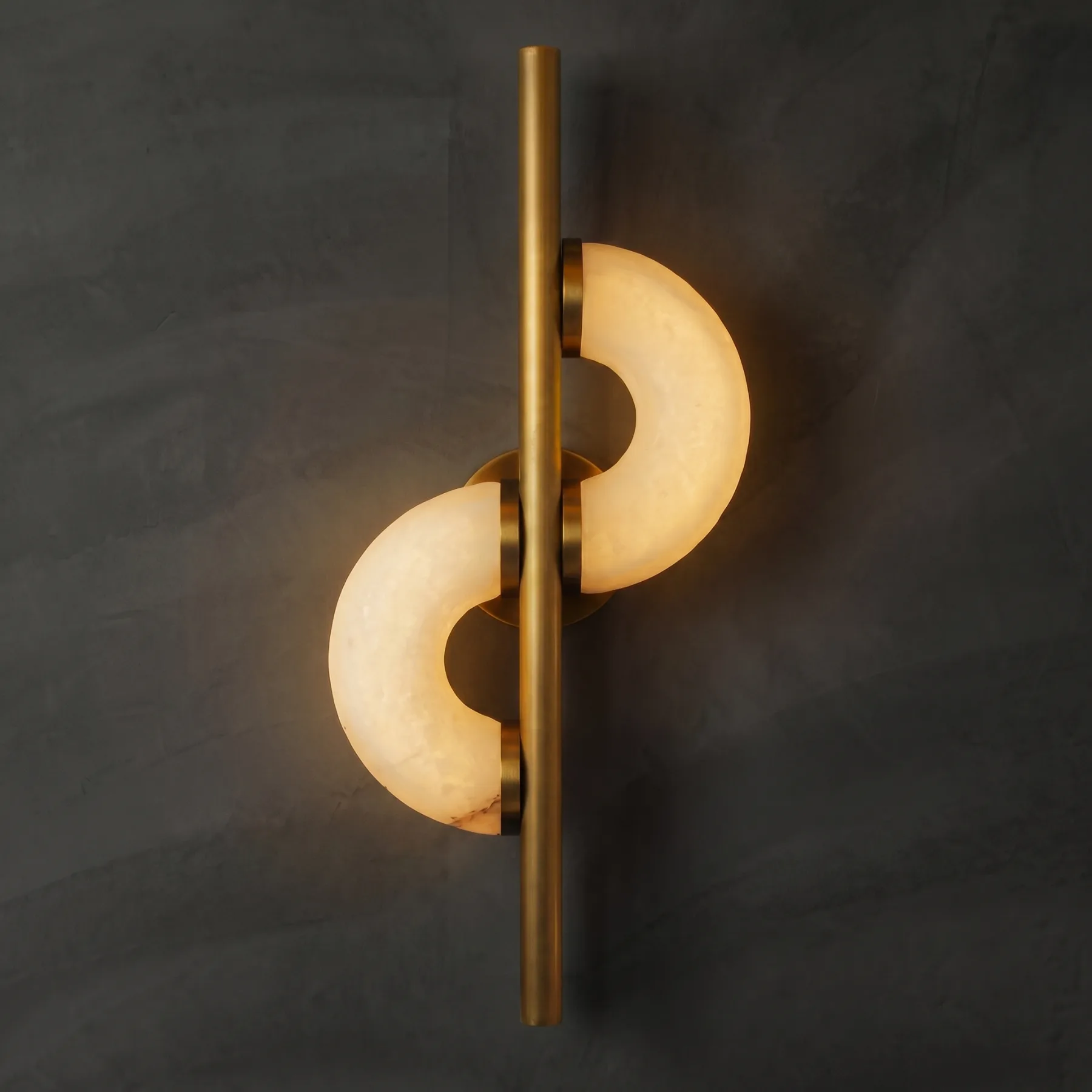 Lunar Alabaster Brass Wall Sconce custom sconces