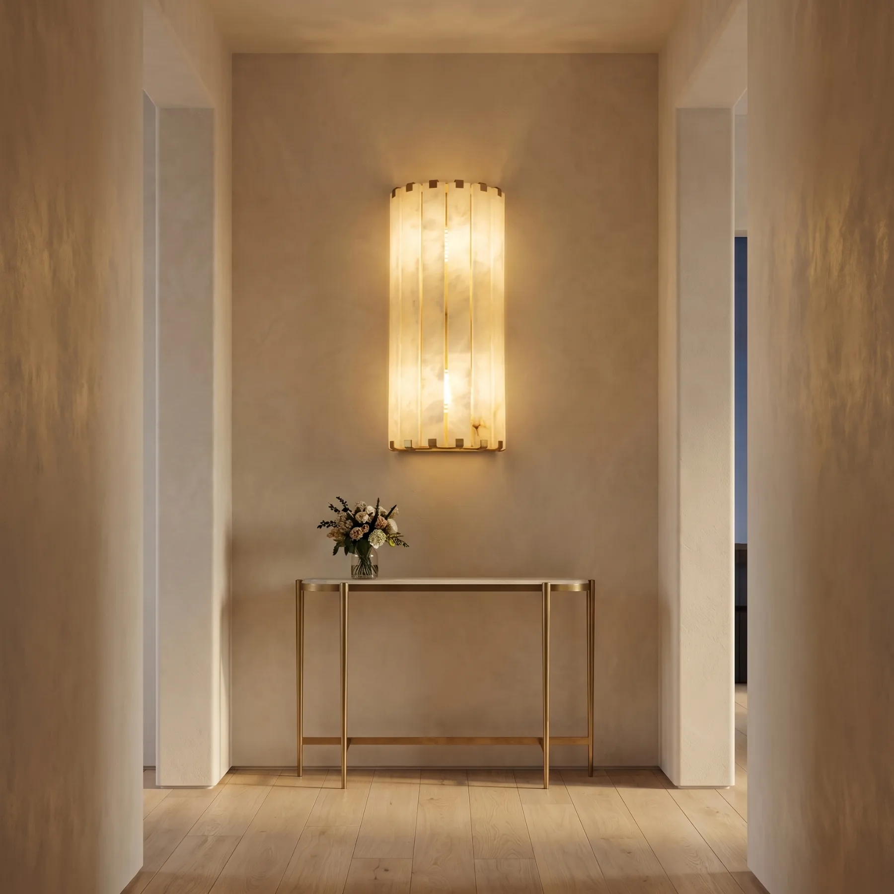Avel Alabaster Cylinder Wall Sconce image 4
