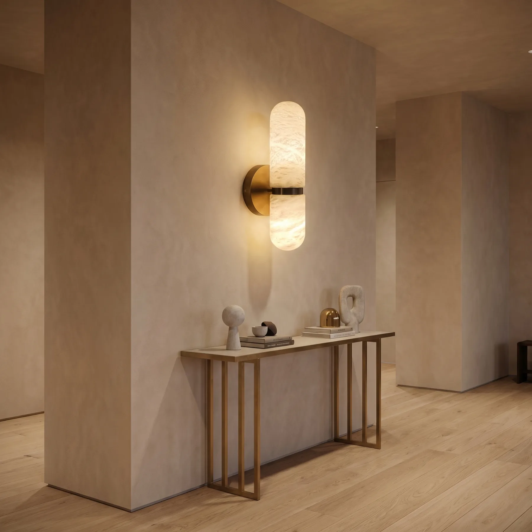 Nora Alabaster Brass Wall Sconce image 4