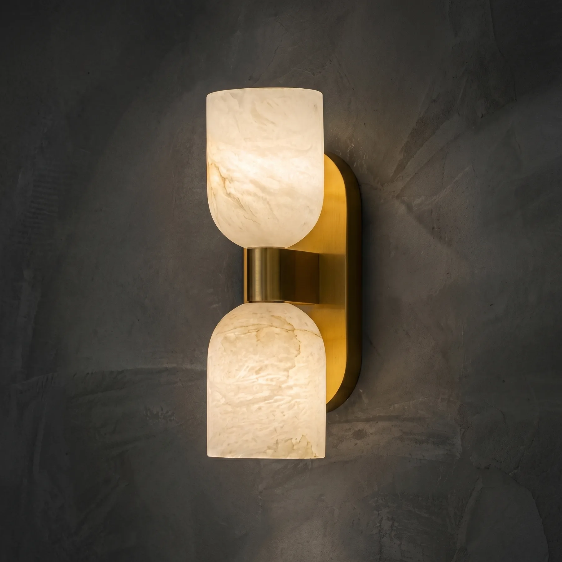 Warm Alabaster Brass Wall Sconce custom sconces